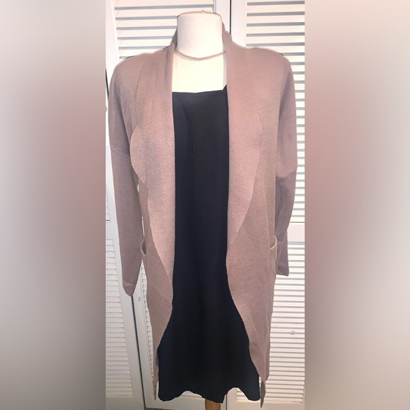NWT ANRABESS Casual Long Sleeve Draped Open Front Long Knit Duster Coat Large - Picture 3 of 10